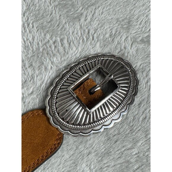 Kate Cate Calfskin Womens Belt With Silver-Tone Conchos XXS 25-29\